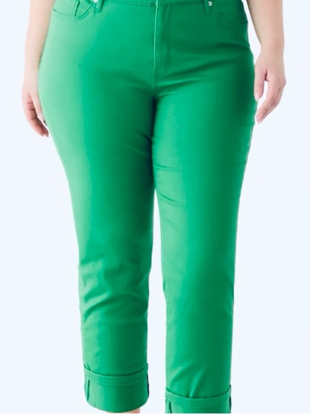 Crown & Ivy Curvy Women’s Green Crop Pants Size 22W - Picture 2 of 11